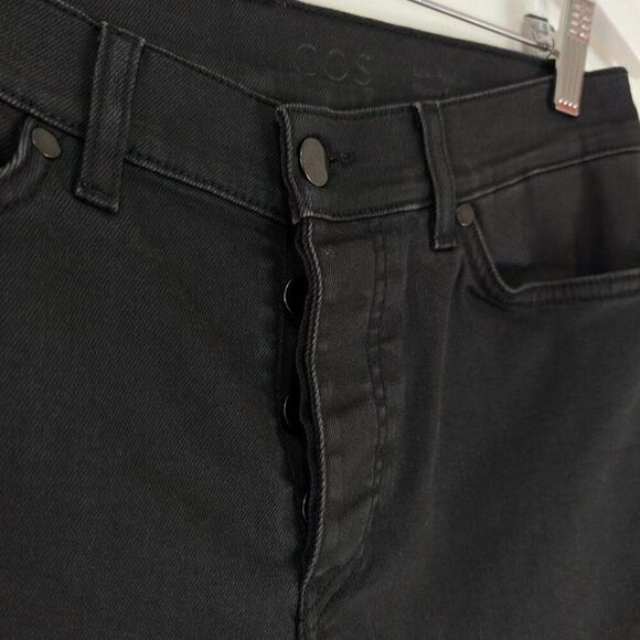 COS Washed Black Low Rise Skinny Fit Five Pocket Button Fly Pants - Picture 5 of 8